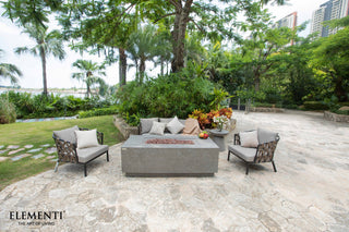 Andes Light Grey Rectangle Concrete Hidden Tank Fire Table
