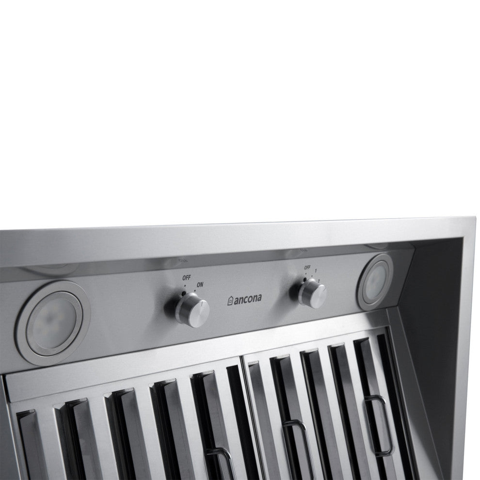 Ancona Pro 34" 600 CFM Ducted Insert Range Hood, Stainless Steel