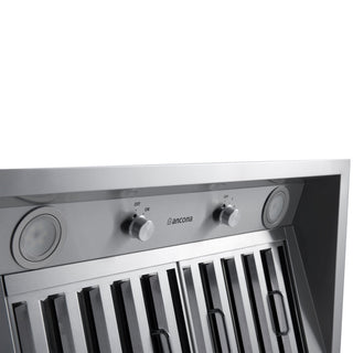 Ancona Pro 34" 600 CFM Ducted Insert Range Hood, Stainless Steel