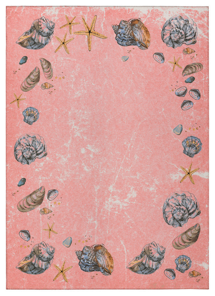 Indoor/Outdoor Seabreeze SZ9 Salmon Machine Washable 5' x 7'6" Rug