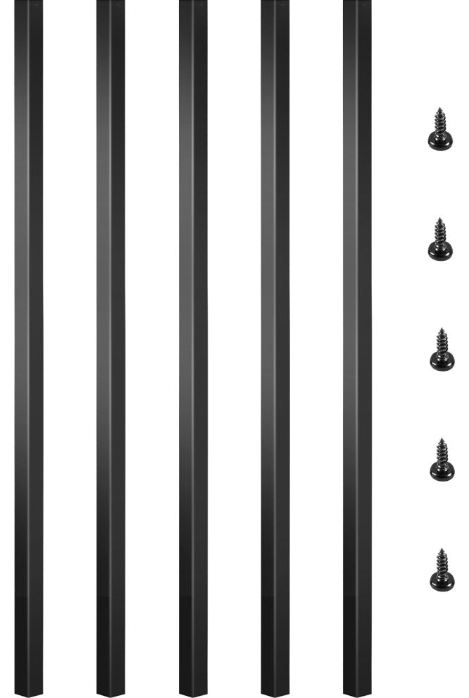 101 Pack Balusters Aluminum Deck Spindles, Black Square Staircase Balusters, 26 Inch