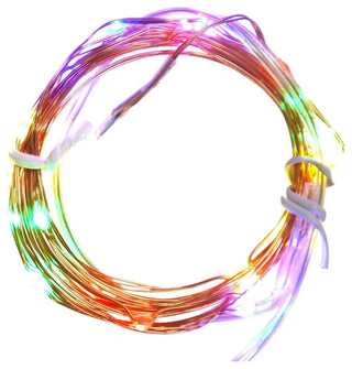 Battery Operated LED Fairy Christmas Lights, Copper Wire, Multi-Colored
