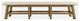 Telluride Rustic Distressed Pine 85" Upholstered Dining Bench - Gold