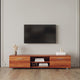 Walnut farmhouse tv stand 2 Storage Cabinet Media Console with open shelves