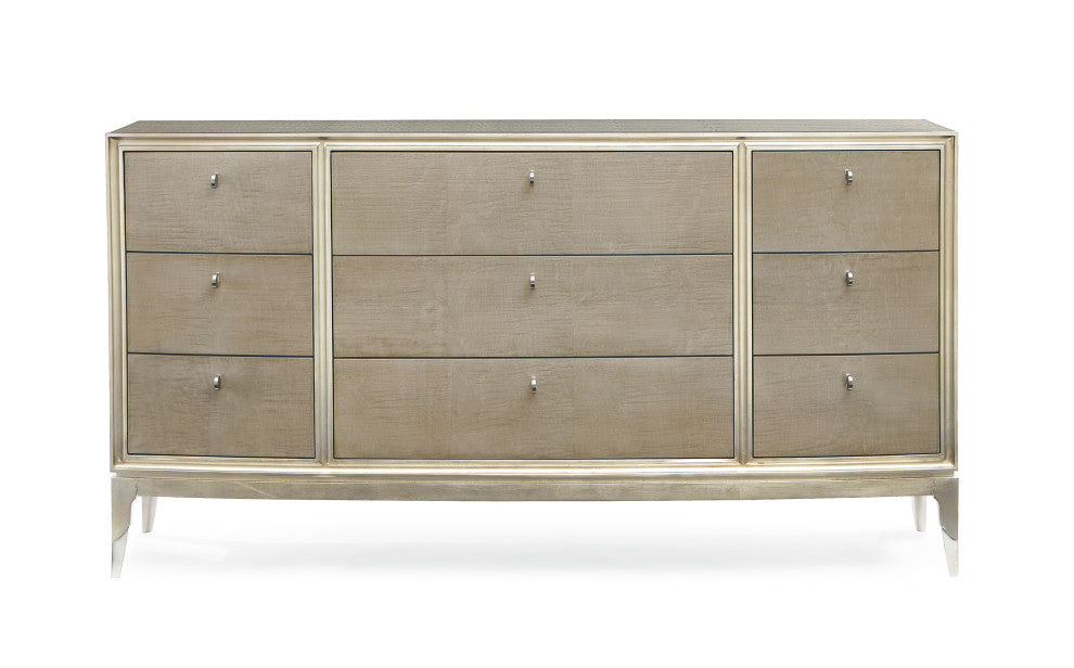 Made To Shine 9-Drawer Dresser With Silver Leaf Accents