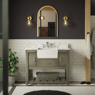 Charlotte 42" Bathroom Vanity, Weathered Gray, Carrara Marble