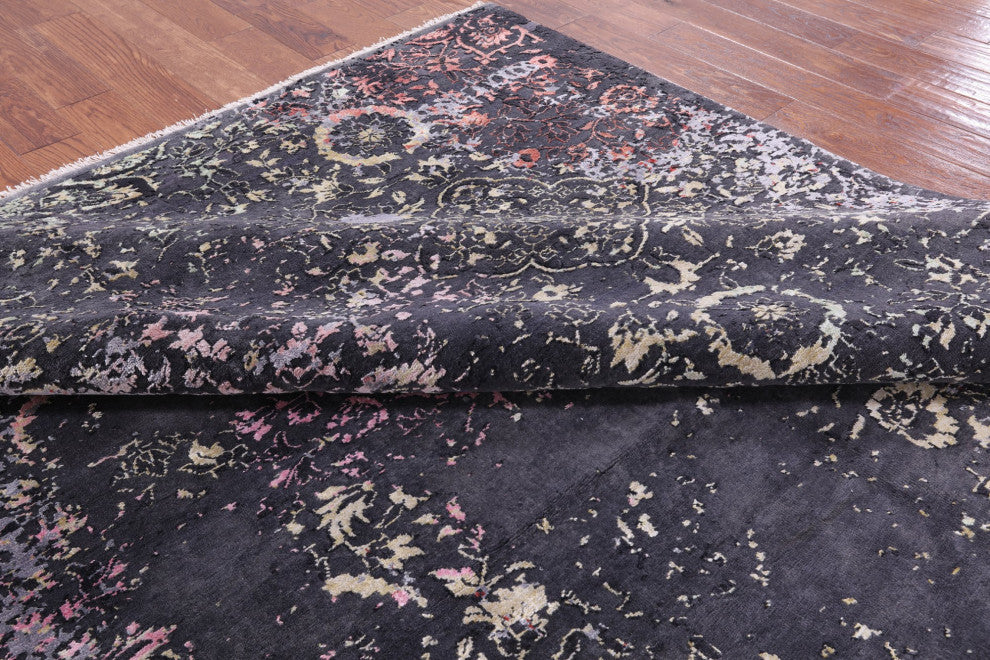 Wool and Silk Modern Hand Knotted Rug 8' 2" X 10' 4" Q8494