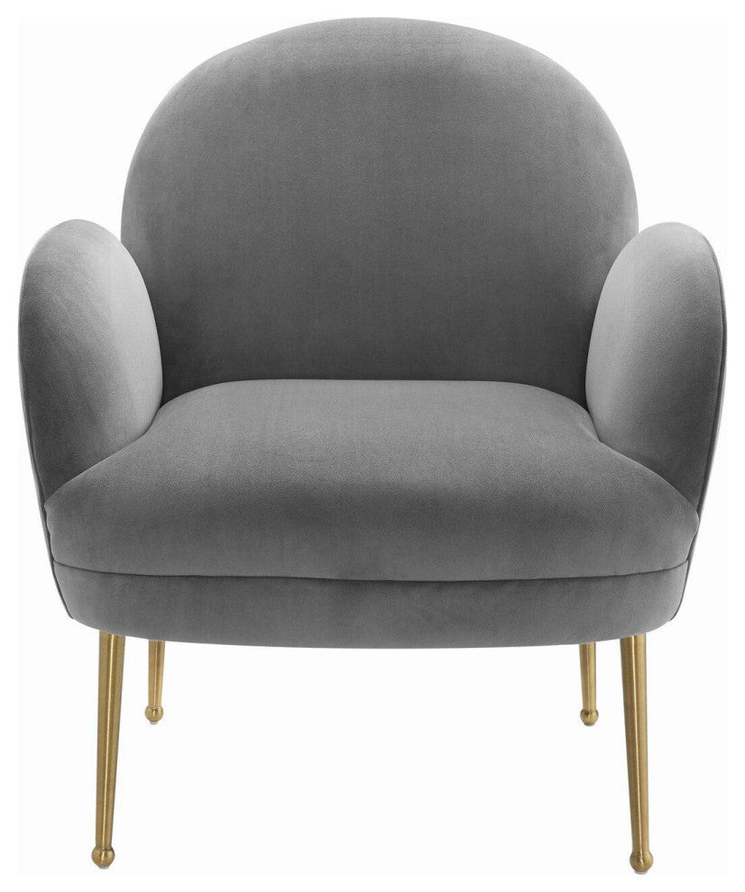 Gwen Grey Velvet Chair - Grey