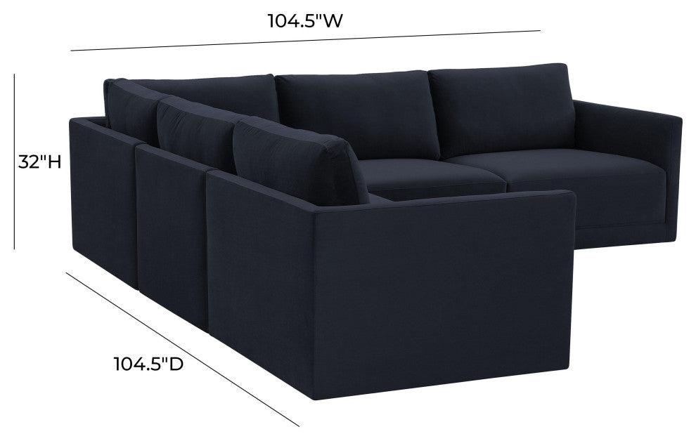 Willow Navy Modular L Sectional
