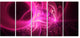 Bright Pink Designs on Black, Abstract Wall Art Canvas, 60"x28", 5 Panels