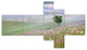 Foggy Summer Morning in Mountains, Landscape Canvas Art Print, 60"x32", 5 panels