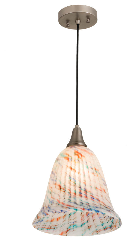 10 Wide Peacock Pate-De-Verre Pendant