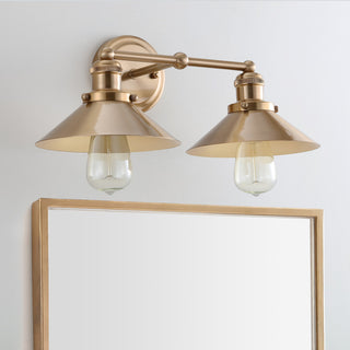 June Metal Shade Sconce, Brass Gold, 2-Light