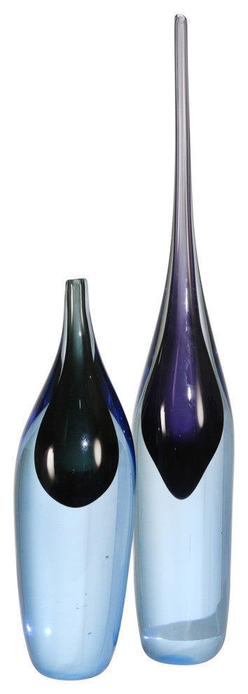 Glass 14" Decor, Blue