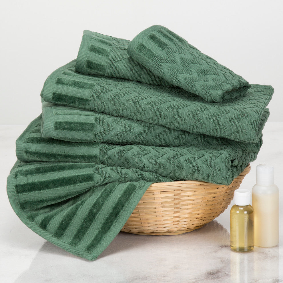 6-Piece Cotton Deluxe Plush Bath Towel Set Lavish Home