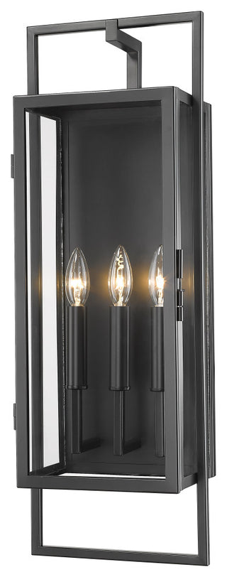 Z-LITE 598B-BK 3 Light Outdoor Wall Sconce, Black
