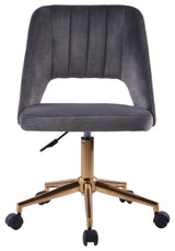 Maya Swivel Vanity Chair with 360 Degree Rotation, Dark Grey