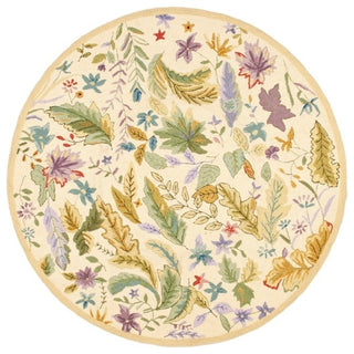 Safavieh Chelsea Hk178A Floral Rug, Ivory/Multi, 6'0"x6'0" Round