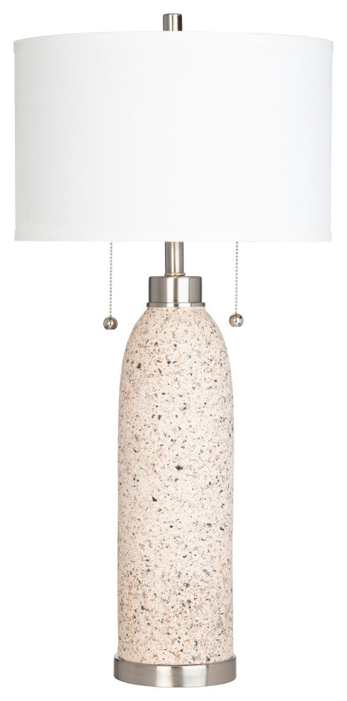 Tristan 34" Twin Pull Chain Table Lamp With Drum Shade, Beige