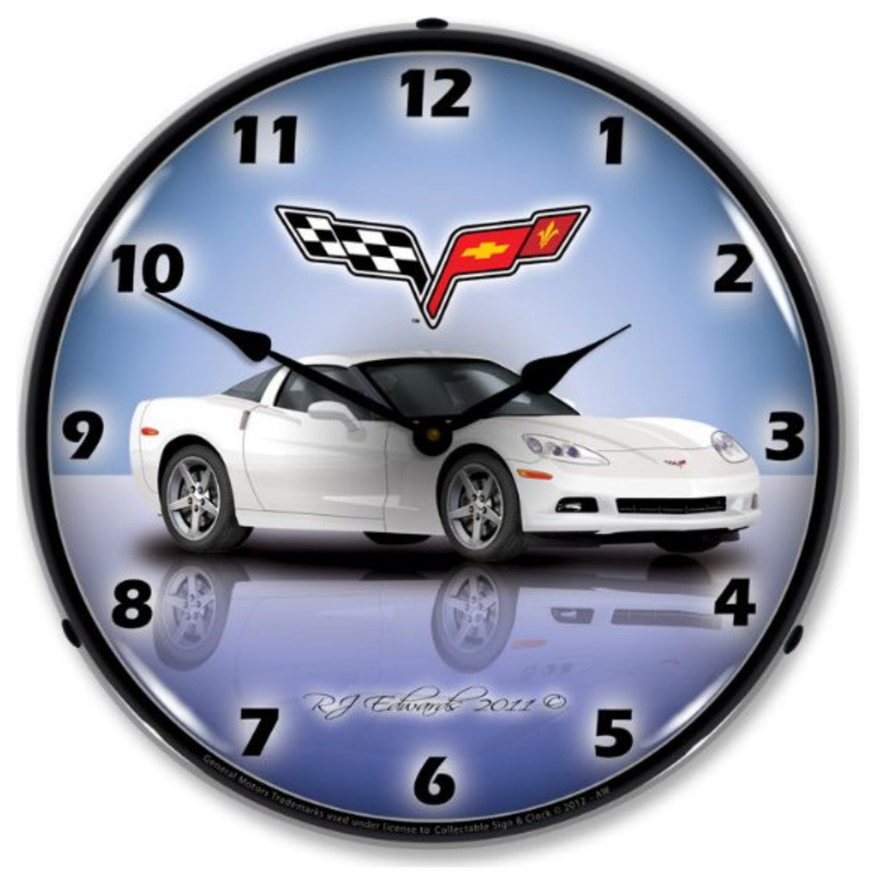 GMRE1112342 C6 Corvette Artic White Clock