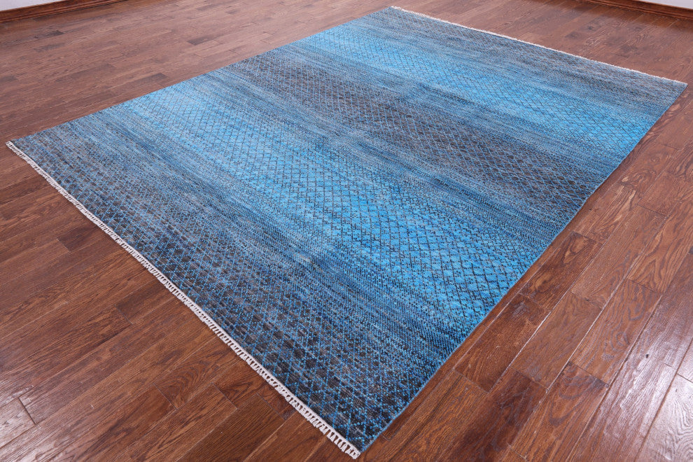 7' 11" X 10' 4" Savannah Grass Handmade Wool Rug - Q13247