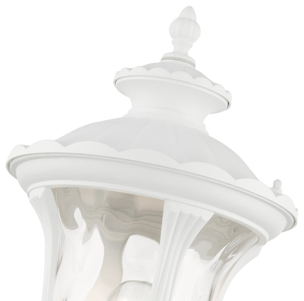 Textured White Traditional, Victorian, Sculptural, Outdoor Wall Lantern