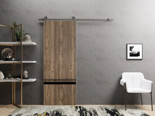 Sturdy Barn Door 42 x 80 | Planum 0012 Walnut with  | 8FT