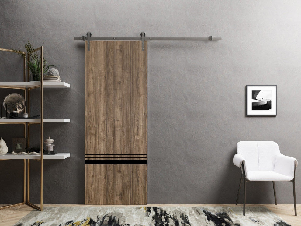 Sturdy Barn Door 42 x 80 | Planum 0012 Walnut with  | 8FT