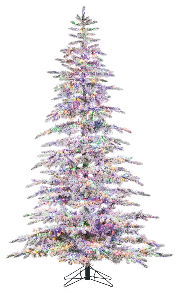 7.5' Flocked Pre-Lit Mounta" Pine