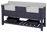 Charlotte 72" Bathroom Vanity, Marine Gray, Engineered Carrara