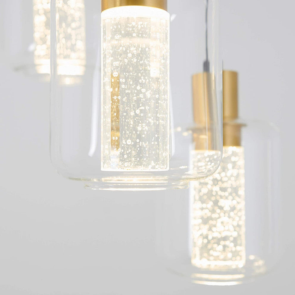 Artika Champagne Globe Integrated LED 4-light Pendant Light Fixture