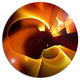 Warm Yellow Red Fractal Design, Abstract Round Wall Art, 11"