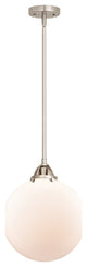 Beacon Mini Pendant, Brushed Satin Nickel, Matte White, Matte White