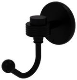 Satellite Orbit One Robe Hook With Groovy Accents, Matte Black