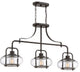 Quoizel TRG338OZ Three Light Island Chandelier, Old Bronze Finish