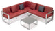LeisureMod CSLW-80R-BU Chelsea Adjustable Headrest&Coffee Table Red Cushions