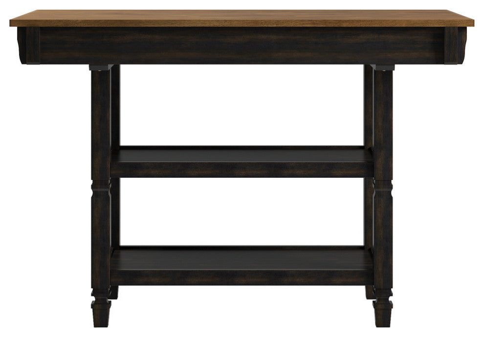 Harvey Two-Tone Kitchen Island Buffet, Antique Black