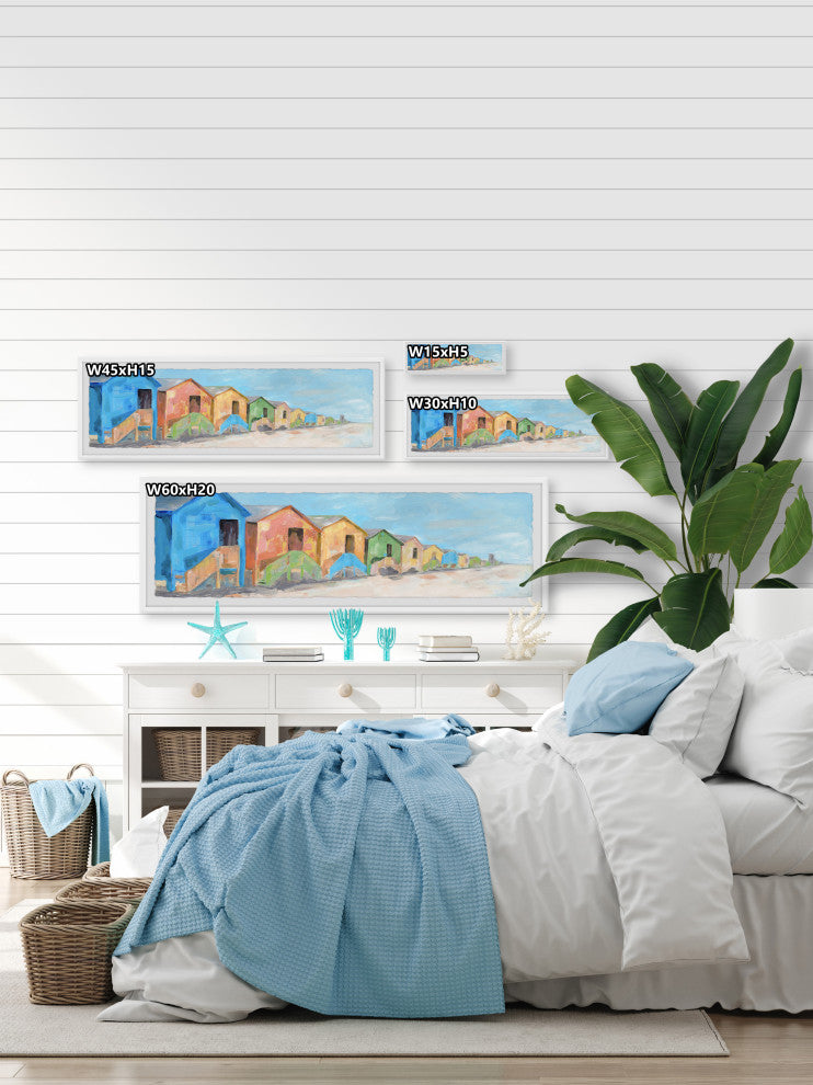 "Beach House Time" Framed Painting Print, 30x10