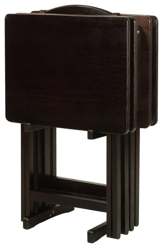 5 Pieces Tray Table Set, Espresso