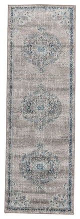 Montana Nieves Runner, Blue, 2'7" x 8', Medallion