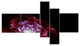 Purple Abstract Fractal Flower, Floral Art Canvas Print, 60"x32", 5 panels