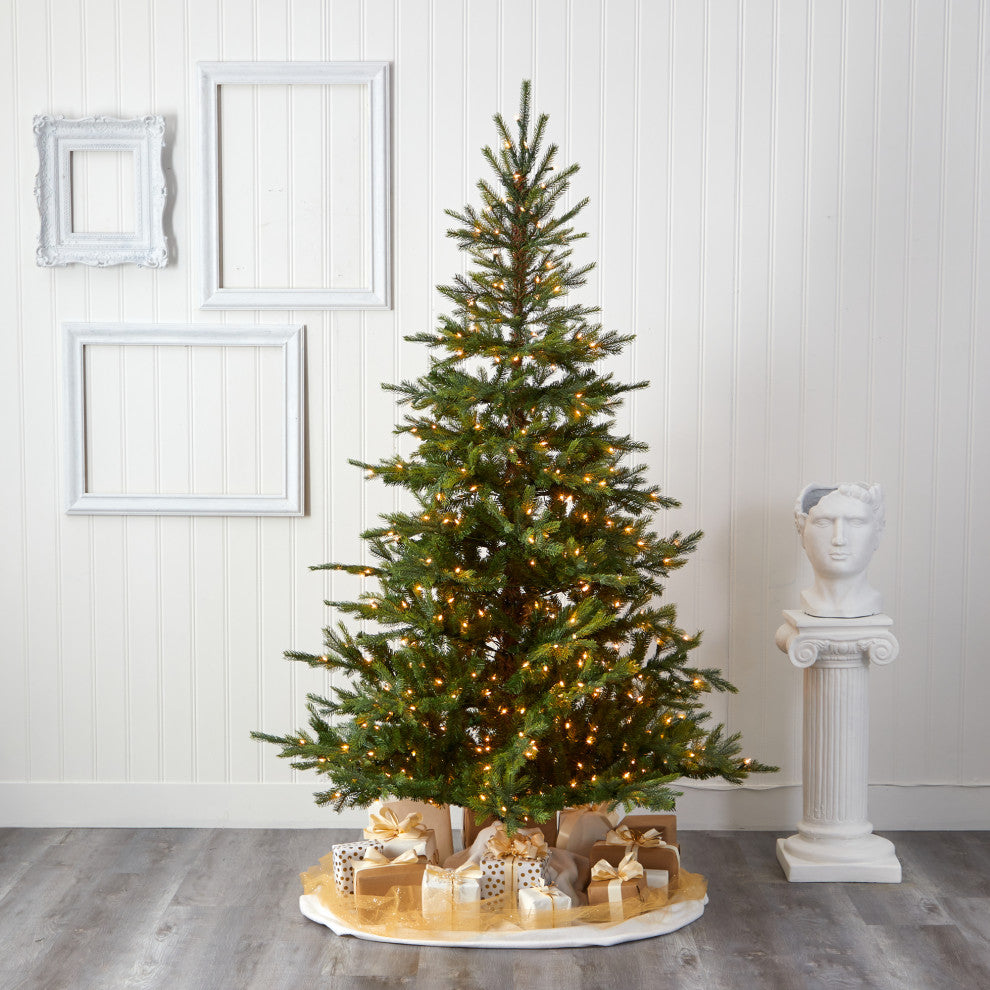 7' Prelit North Carolina Spruce Faux Christmas Tree