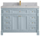 Paris 48" Single Sink Bathroom Vanity, Blue Heather 2" Pearl Gray