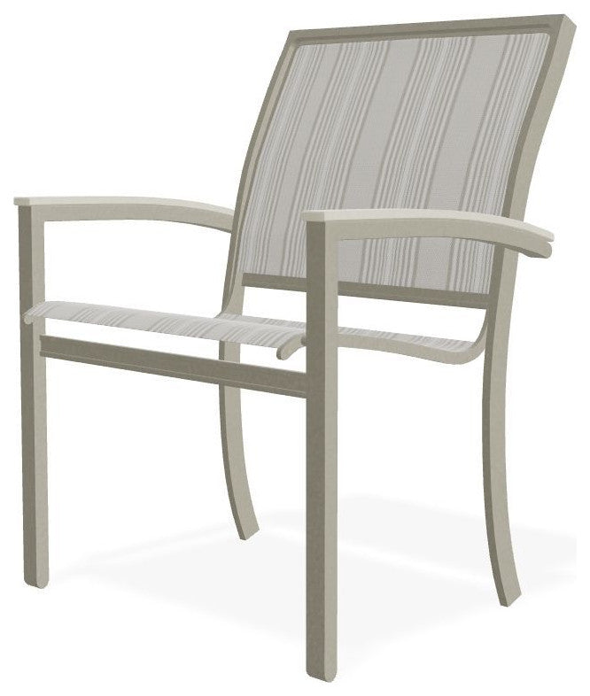Bazza Sling Stackable Outdoor Dining Chair, Harbor/Storm