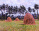 Claude Oscar Monet Haystacks Overcast Day, Gallery Wrapped Canvas, 20"x25"