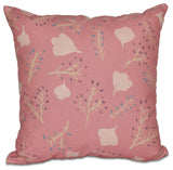 Spring Blooms, Floral Print Pillow, Coral, 20"x20"