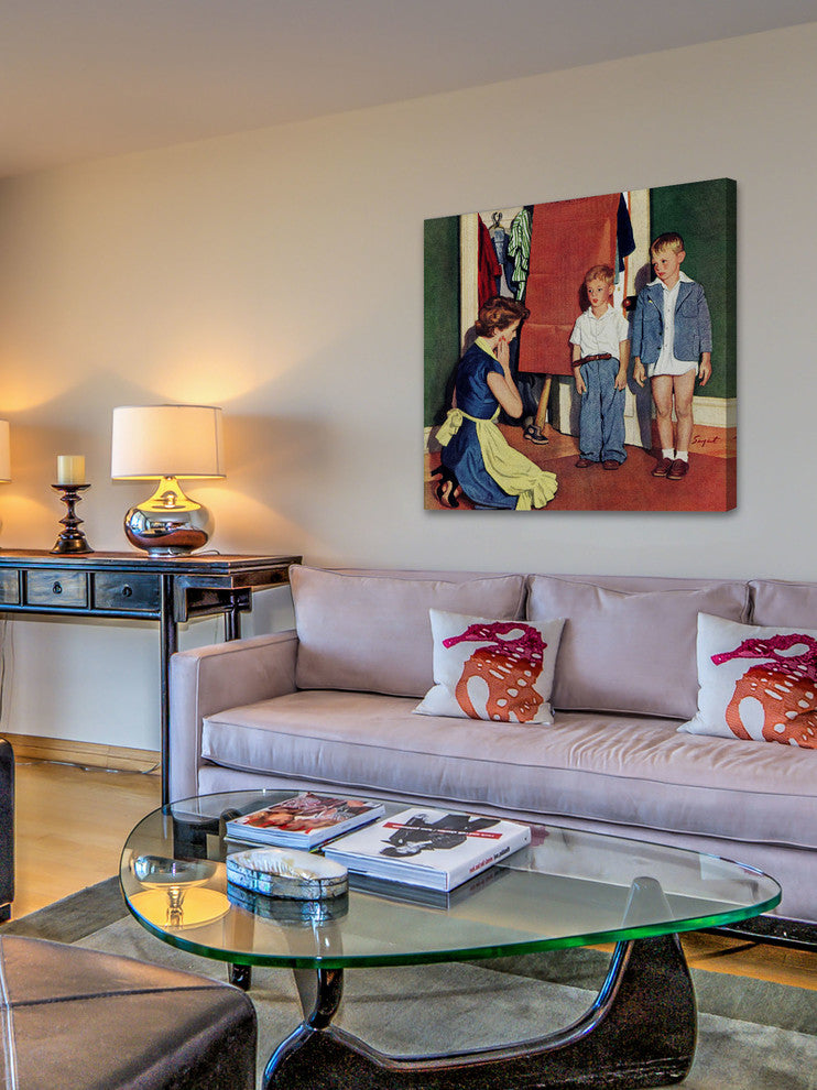 "Suiting Her Sons" Painting Print on Canvas by Richard Sargent