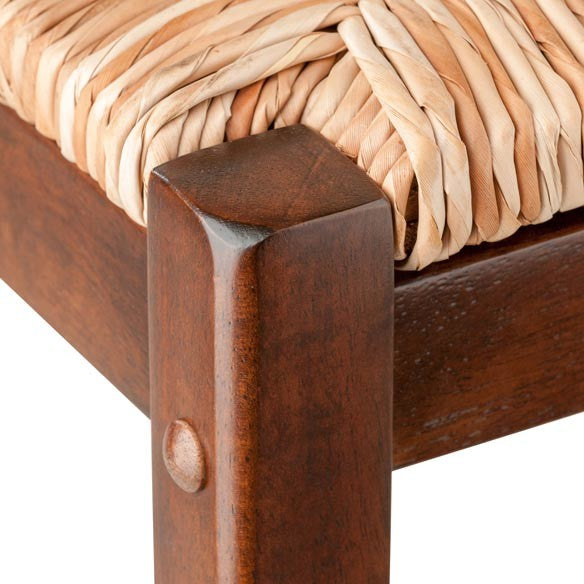Kaden Rush Seat Bar Stools, 2-Pc Set, Walnut