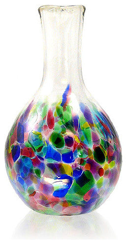 American Made Blown Glass Heart-Stemmed Bud Vase, Rainbow