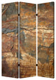 1" x 48" x 72" Multi Color Wood Canvas Dark Brown Slate  Screen